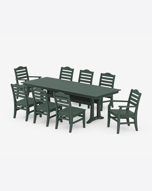 Draper James Forest Savannah 9-Piece Farmhouse Dining Set with Trestle Legs