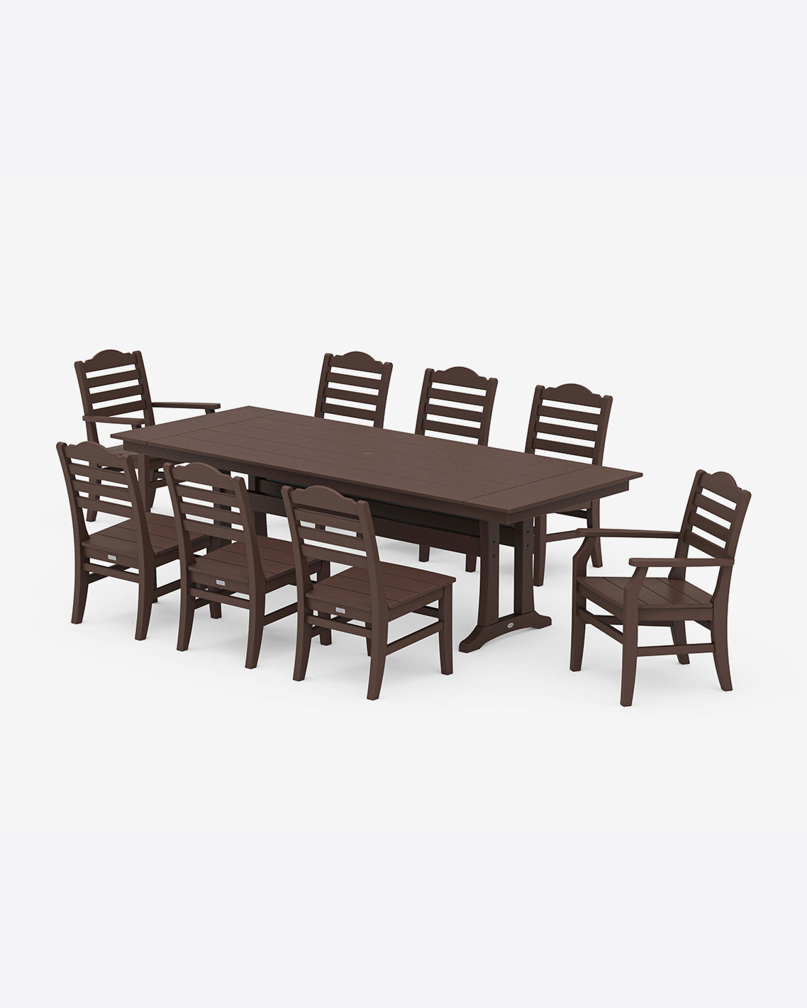 Draper James Mahogany Savannah 9-Piece Farmhouse Dining Set with Trestle Legs