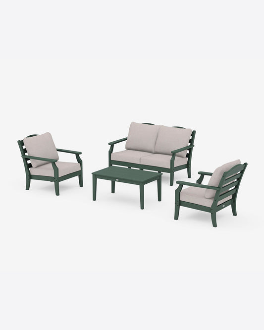 Draper James Forest Savannah 4-Piece Seating Set with Loveseat in Gray