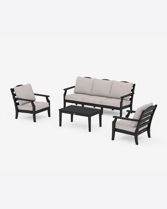 Draper James Black Savannah 4-Piece Seating Set with Sofa in Navy