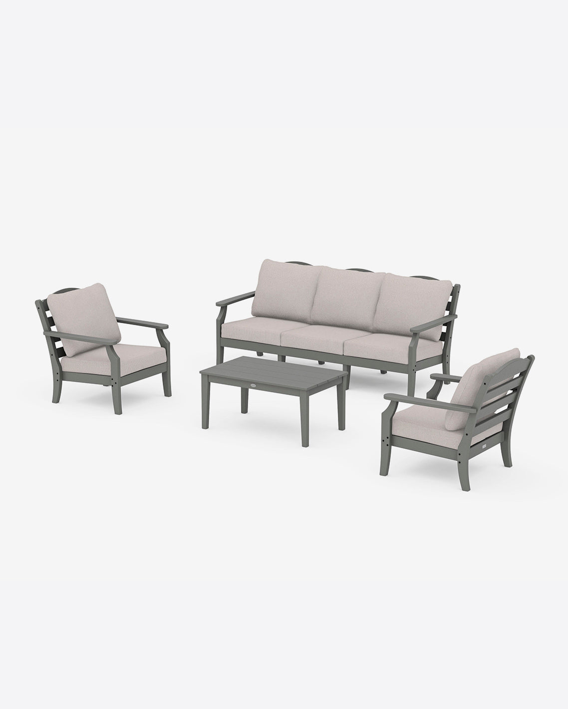 Draper James Slate Grey Savannah 4-Piece Seating Set with Sofa in Blue
