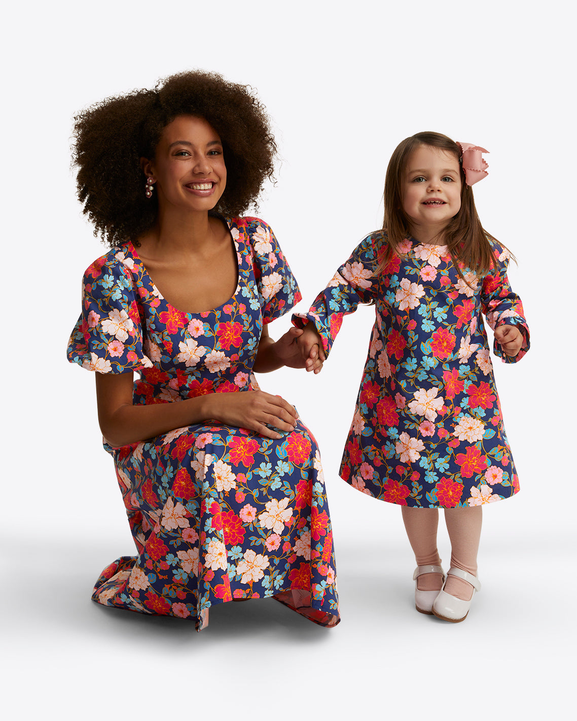 Draper James Blooming Peony Julianne Midi Dress in Stretch Poplin
