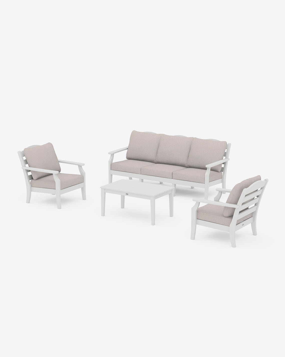 Draper James White Savannah 4-Piece Seating Set with Sofa in White