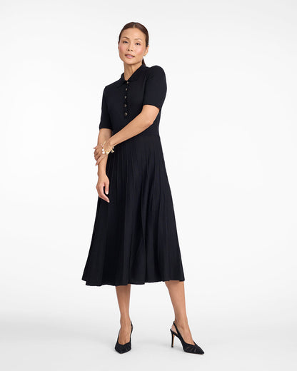 Draper James Black Collared Midi Dress