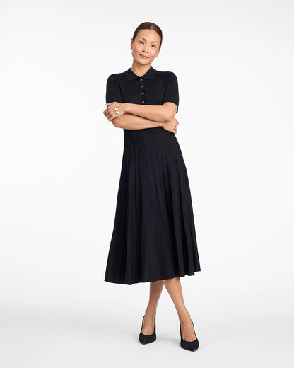 Draper James Black Collared Midi Dress