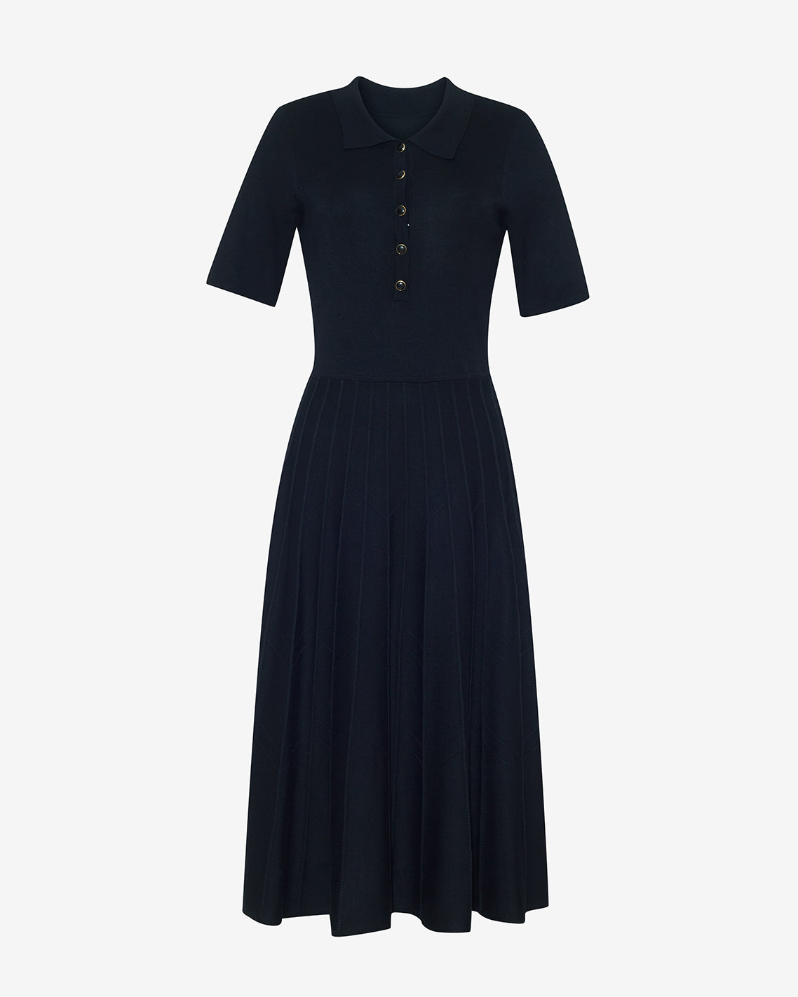 Draper James Black Collared Midi Dress