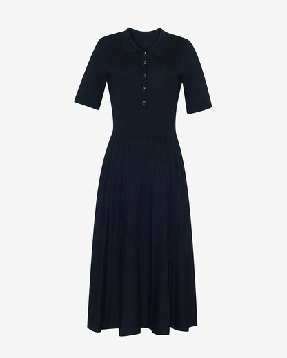Draper James Black Collared Midi Dress