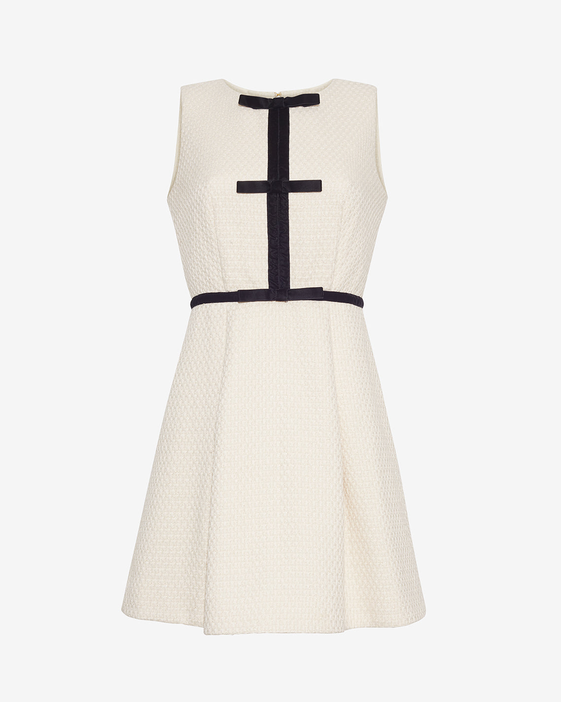 Draper James Magnolia White Sarabeth Tweed Mini Dress in Vanilla