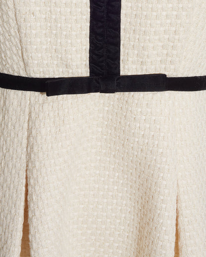 Draper James Magnolia White Sarabeth Tweed Mini Dress in Vanilla